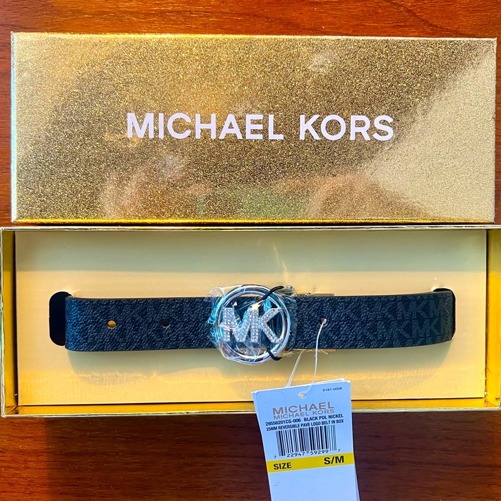 ⚡️SALE⚡️NWT Michael Kors pave logo belt